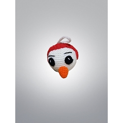 Bola muñeco nieve navideña navidad para colgar hecha a mano a ganchillo (amigurumi). - Imagen 1