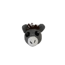 Bola navideña navidad burro para colgar hecha a mano a ganchillo (amigurumi). - Imagen 1