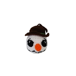 Bola navideña navidad muñeco nieve para colgar hecha a mano a ganchillo (amigurumi). - Imagen 1