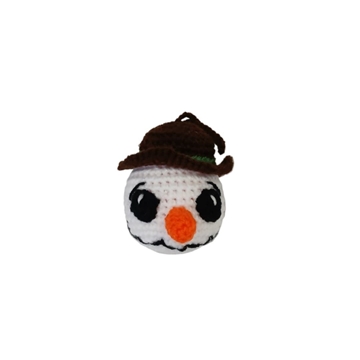 Bola navideña navidad muñeco nieve para colgar hecha a mano a ganchillo (amigurumi). - Imagen 1