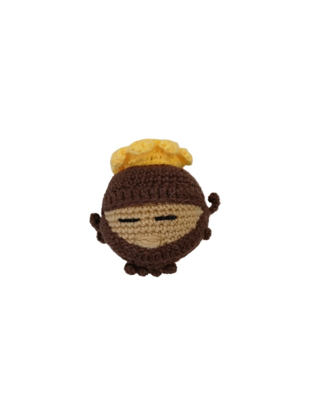 Bola navideña navidad rey gaspar para colgar hecha a mano a ganchillo (amigurumi). - Imagen 1