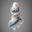 Conjunto gorro con pompón y cuello jaspeado azul, beige y blanco hecho a mano a ganchillo - Imagen 2