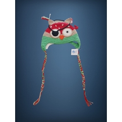 Gorro búho pirata hecho a mano a ganchillo. - Imagen 1