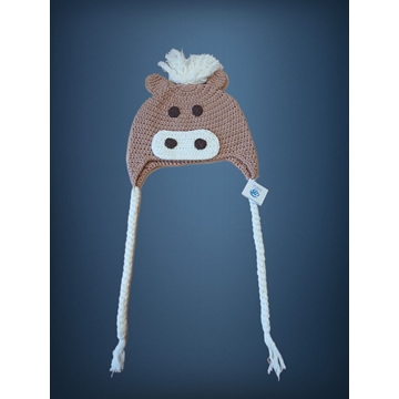 Gorro caballo hecho a mano a ganchillo. - Imagen 1