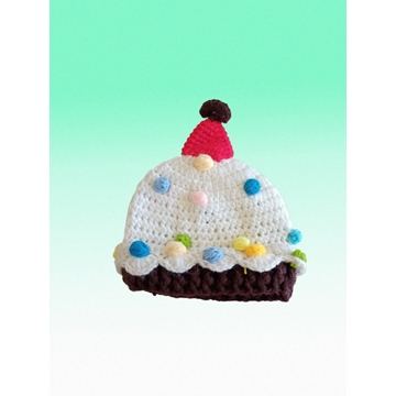 Gorro cupcake hecho a mano a ganchillo. - Imagen 1