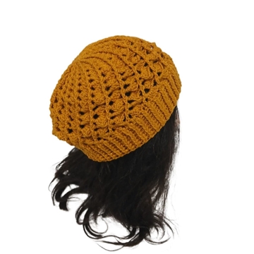 Gorro espiral dorado brillo hecho a mano a ganchillo - Imagen 2