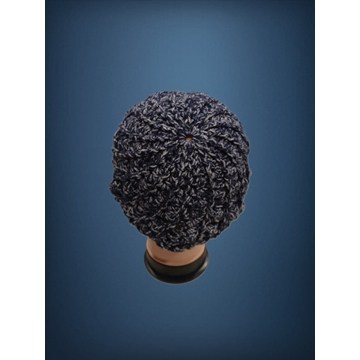 Gorro espiral tonos azul y blanco hecho a mano a ganchillo  (14) - Imagen 2