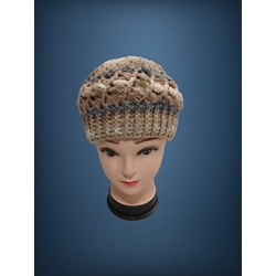 Gorro espiral tonos beige, gris y blanco hecho a mano a ganchillo  (23) - Imagen 1