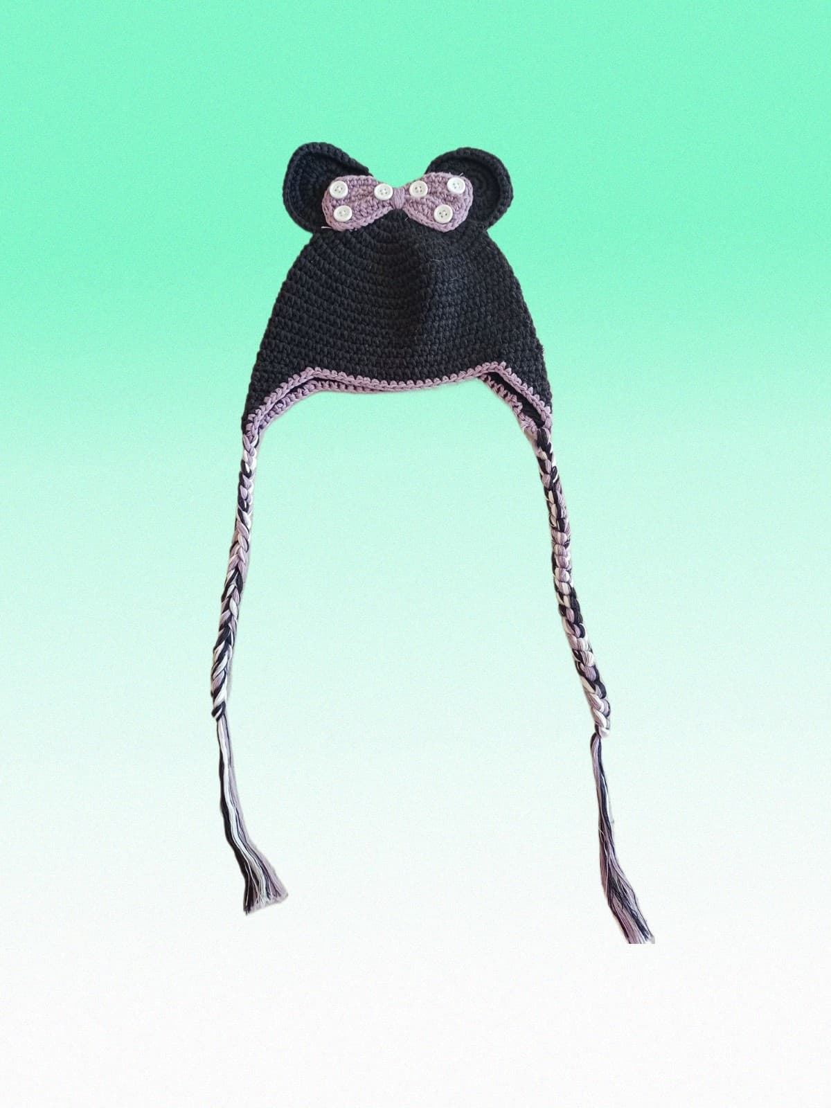Gorro Minnie negro y lila - Imagen 1
