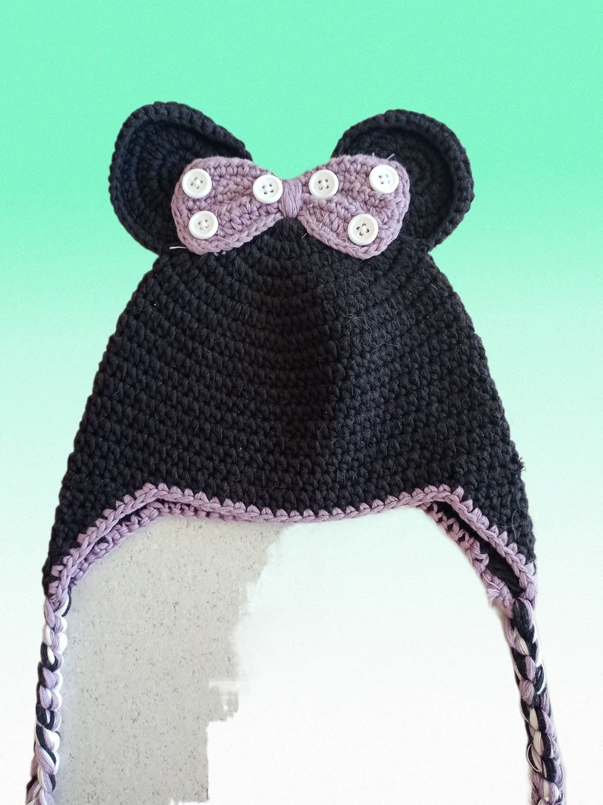 Gorro Minnie negro y lila - Imagen 2