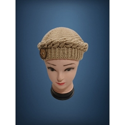 Gorro ondas beige hecho a mano a ganchillo(20) - Imagen 1