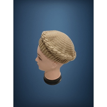 Gorro ondas beige hecho a mano a ganchillo(20) - Imagen 2