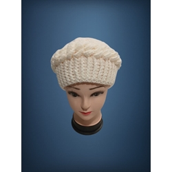 Gorro ondas blanco hecho a mano a ganchillo - Imagen 1