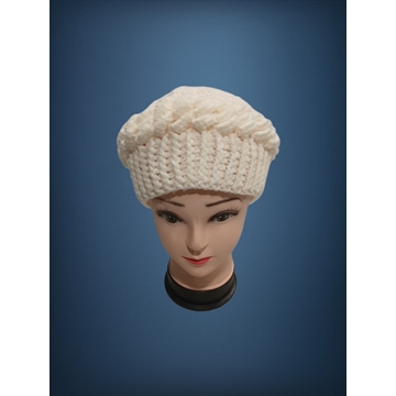 Gorro ondas blanco hecho a mano a ganchillo - Imagen 1