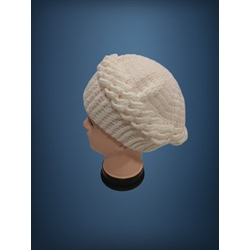 Gorro ondas blanco hecho a mano a ganchillo - Imagen 2