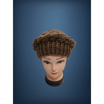 Gorro ondas tonos marrones hecho a mano a ganchillo (27) - Imagen 1