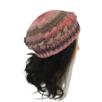 Gorro ondas tonos rosas hecho a mano a ganchillo (13) - Imagen 2