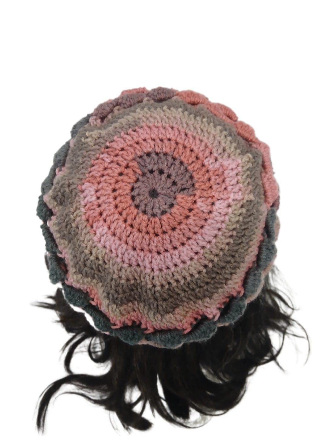 Gorro ondas tonos rosas hecho a mano a ganchillo (13) - Imagen 4