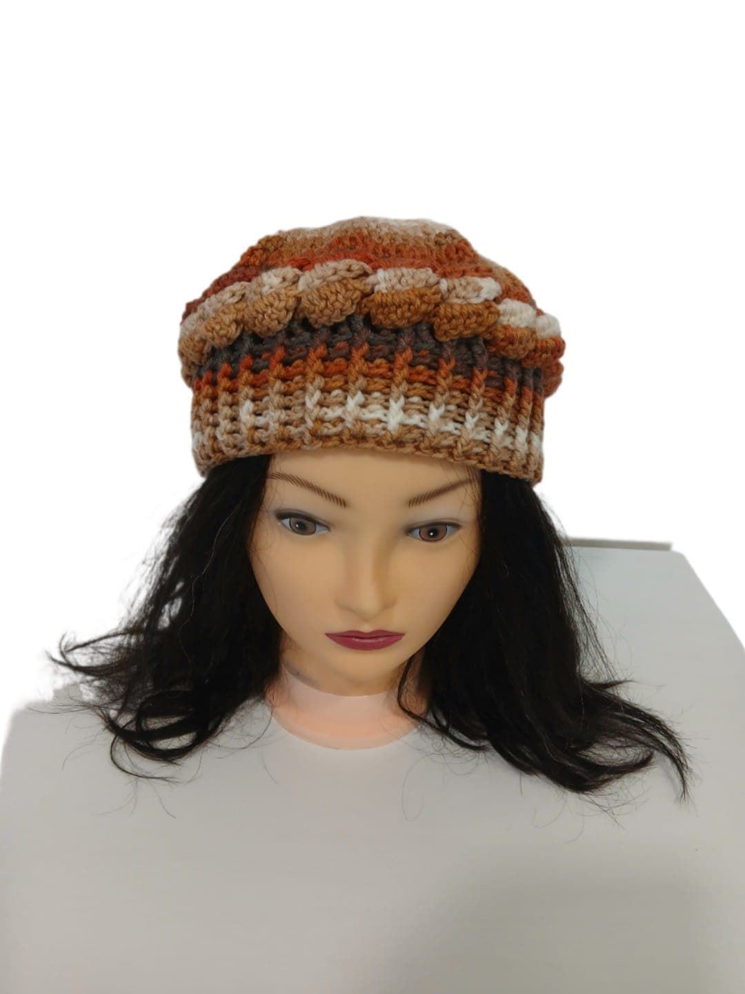 Gorro ondas tonos rosas hecho a mano a ganchillo (41) - Imagen 1