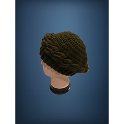 Gorro ondas verde botella hecho a mano a ganchillo - Imagen 2