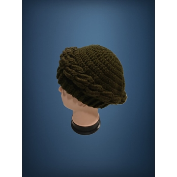 Gorro ondas verde botella hecho a mano a ganchillo - Imagen 2