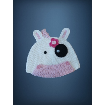 Gorro vaca hecho a mano a ganchillo. - Imagen 1