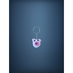 Llavero cerdo amigurumi hecho a mano a ganchillo. - Imagen 1