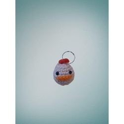 Llavero pato rosa amigurumi hecho a mano a ganchillo. - Imagen 1