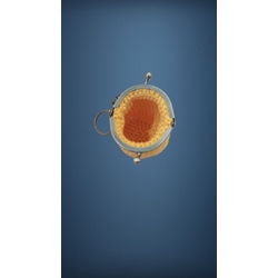 Monedero amarillo con llavero hecho a mano a ganchillo - Imagen 2