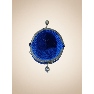 Monedero azul hecho a mano a ganchillo - Imagen 2