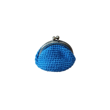 Monedero azul hecho a mano a ganchillo - Imagen 1