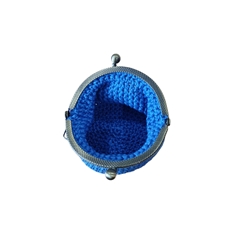 Monedero azul hecho a mano a ganchillo - Imagen 2