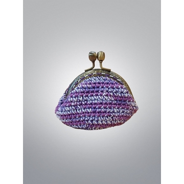 Monedero jaspeado lila hecho a mano a ganchillo - Imagen 1
