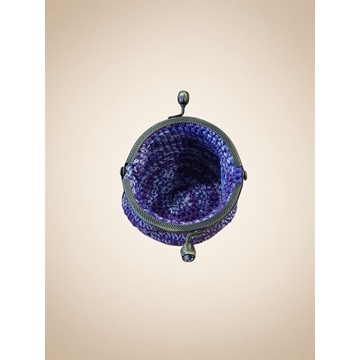 Monedero jaspeado lila hecho a mano a ganchillo - Imagen 2