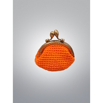 Monedero naranja hecho a mano a ganchillo - Imagen 1