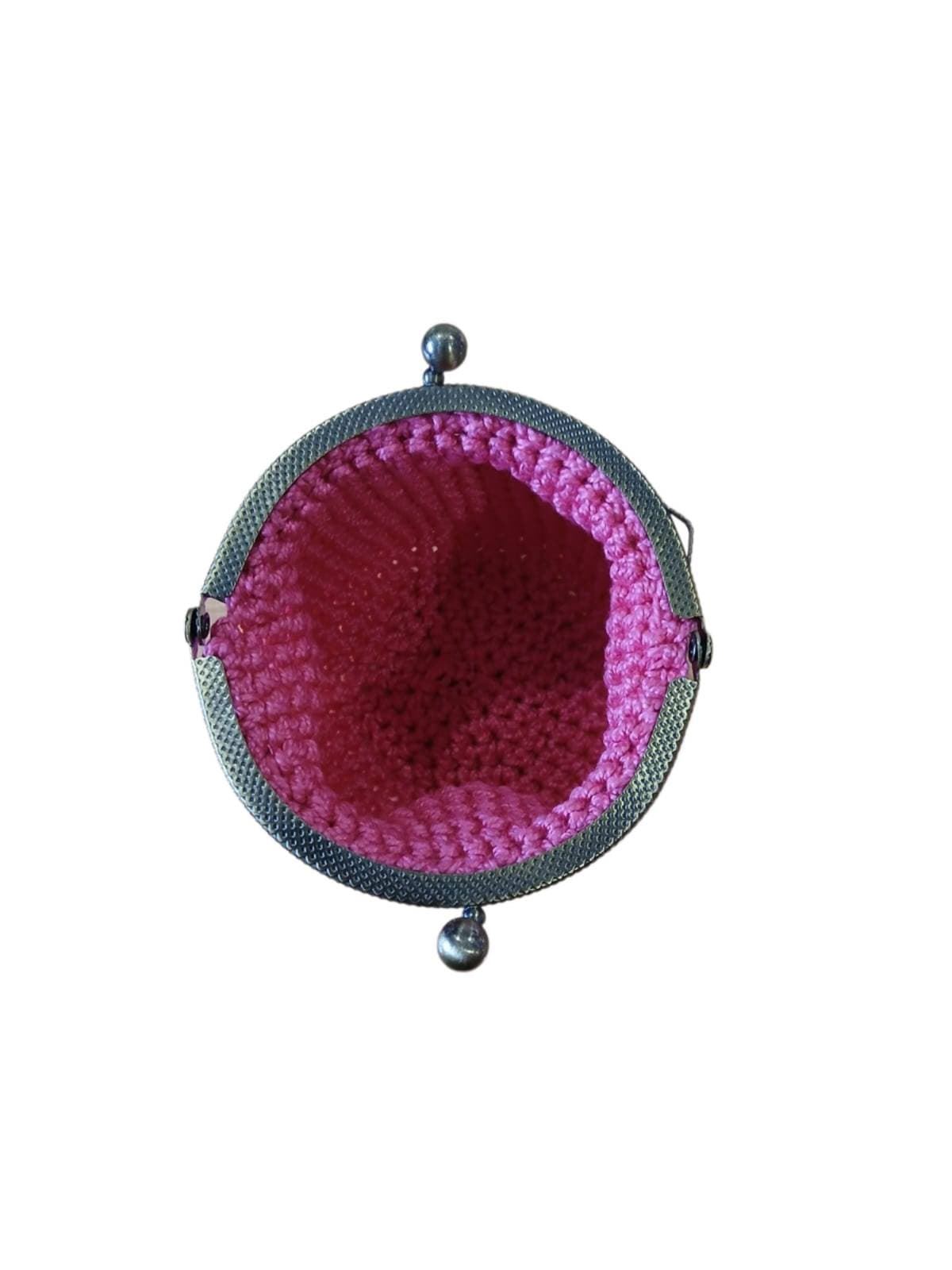 Monedero rosa hecho a mano a ganchillo - Imagen 2