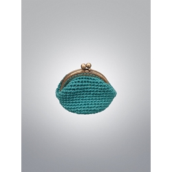 Monedero verde agua hecho a mano a ganchillo - Imagen 1