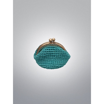 Monedero verde agua hecho a mano a ganchillo - Imagen 1