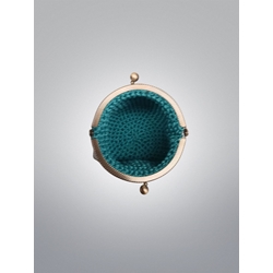 Monedero verde agua hecho a mano a ganchillo - Imagen 2