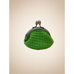 Monedero verde hecho a mano a ganchillo - Imagen 1