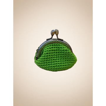 Monedero verde hecho a mano a ganchillo - Imagen 1
