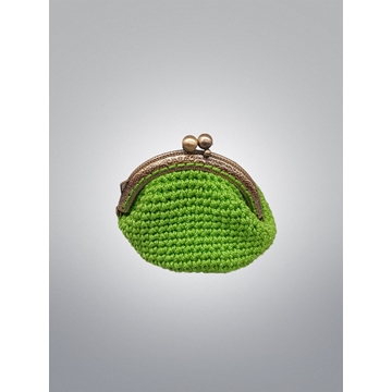 Monedero verde hecho a mano a ganchillo - Imagen 1
