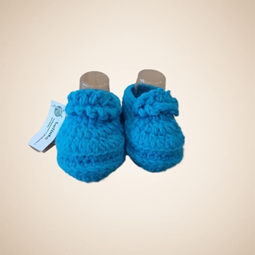 Patuco zapato azul hecho a mano a ganchillo - Imagen 2