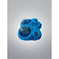 Patuco zapato azul hechos a mano a ganchillo - Imagen 2