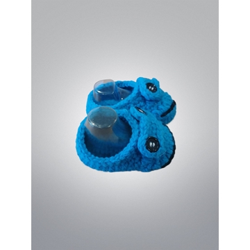 Patuco zapato azul hechos a mano a ganchillo - Imagen 2