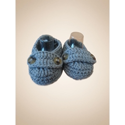 Patuco zapato gris hecho a mano a ganchillo. - Imagen 1