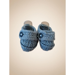 Patuco zapato gris hecho a mano a ganchillo. - Imagen 1