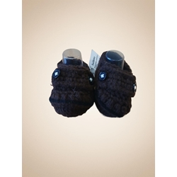 Patuco zapato marrón hecho a mano a ganchillo. - Imagen 1