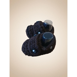 Patuco zapato marrón hecho a mano a ganchillo. - Imagen 2