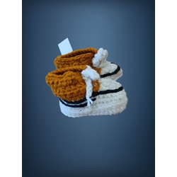 Patuco zapato tipo tenis converse mostaza hecho a mano a ganchillo. - Imagen 2
